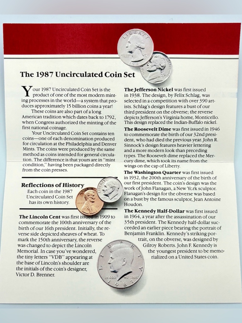 1987 Philadelphia and Denver United States Mint Uncirculated Coin Set 2-Pack - Picture 9 of 9